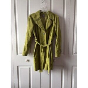 J. Jill Green Belted Corduroy Trench Coat Women’s Size M